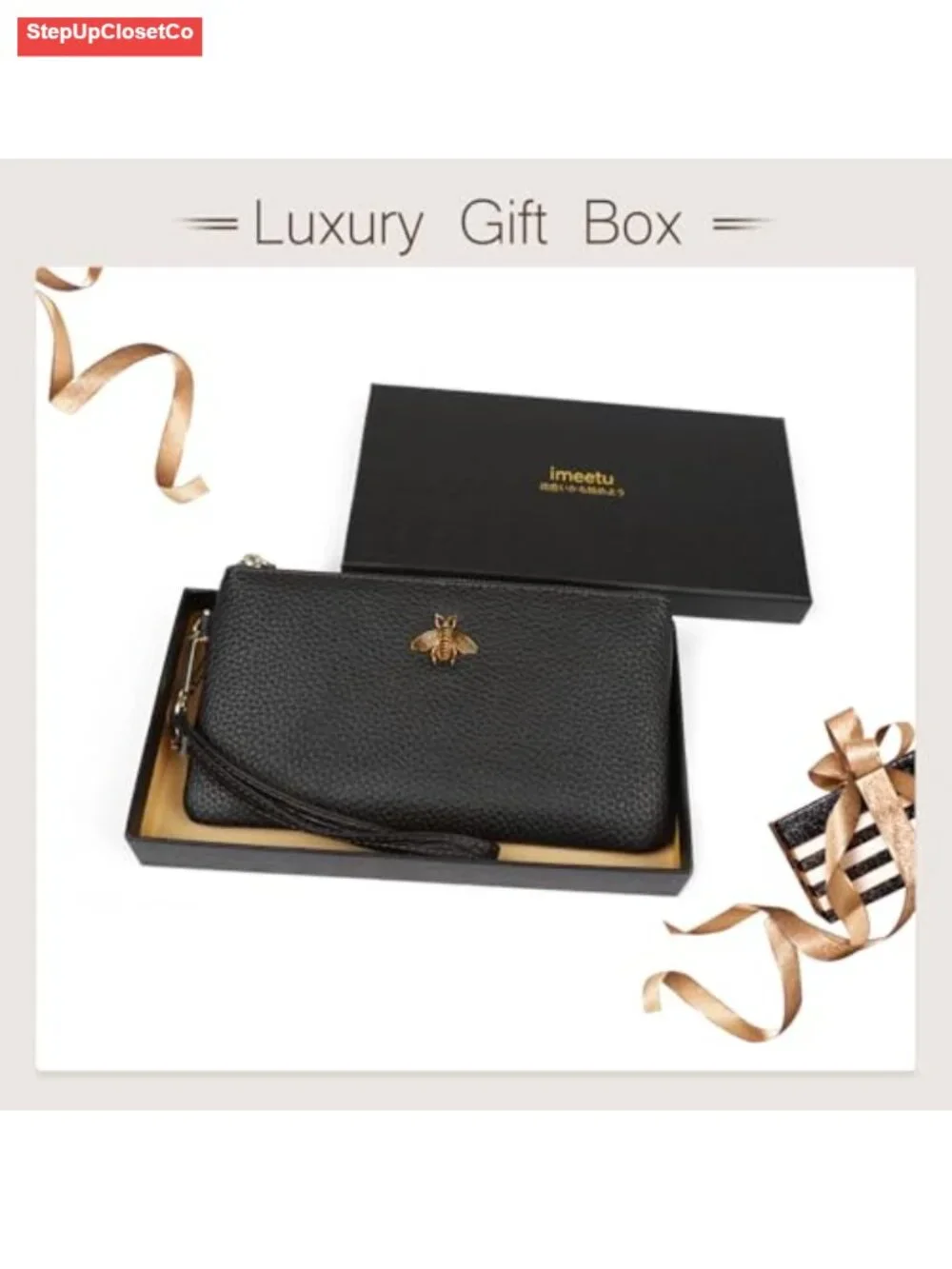 Genuine Leather Wristlet Wallet for Women with Detachable Strap